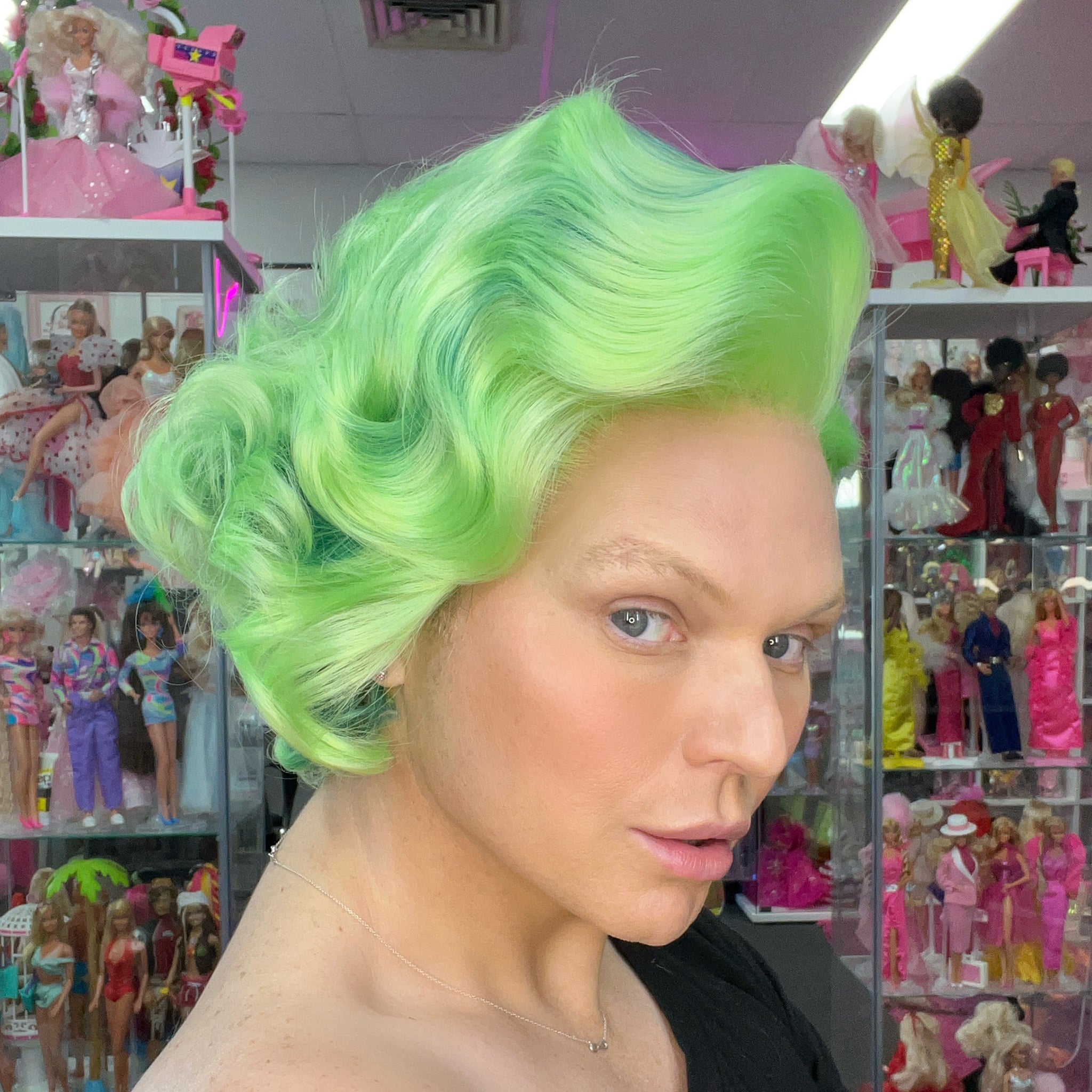 Vanity Smiling widely in a Tina in Rock Barbie